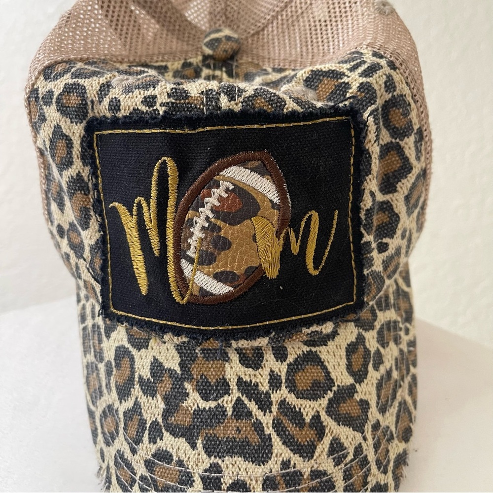 Leopard Print Football Mom Cap